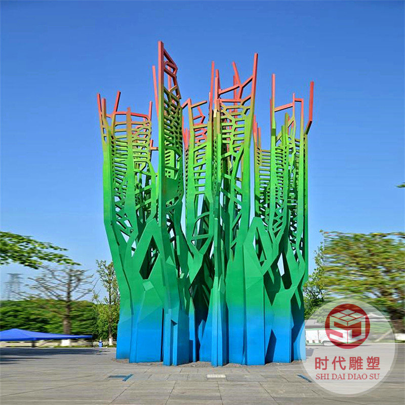 戶外大型不銹鋼抽象人物雕塑鏤空編織云朵定制園林景觀落地大擺件