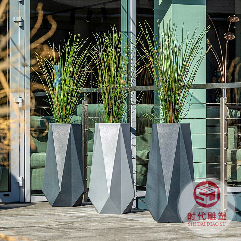 玻璃鋼花盆戶外室內(nèi)景觀酒店花器種植箱圓形花槽花箱簡約裝飾庭院