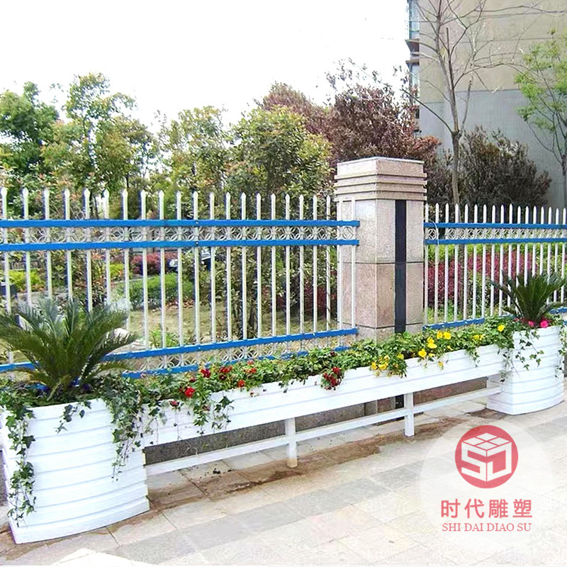 玻璃鋼現(xiàn)代橢圓大花盆戶外花器組合白色田園簡約輕奢景觀擺件裝飾