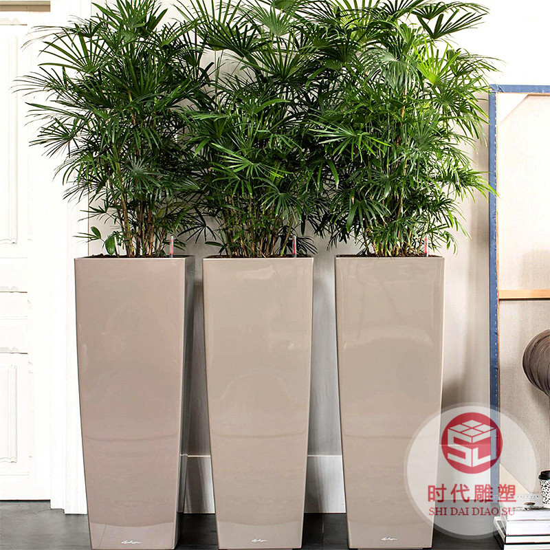 室內(nèi)酒店鋪北歐創(chuàng)意時尚設(shè)計(jì)玻璃鋼大花盆瓶雕塑批發(fā)落地美陳裝飾