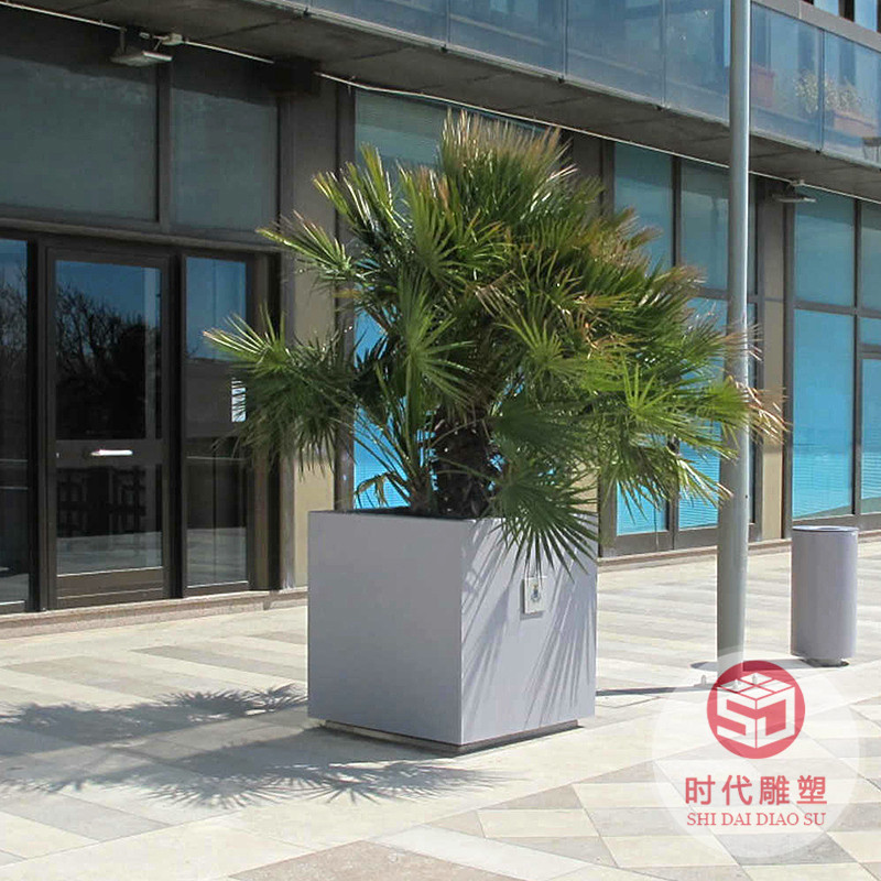 北歐風簡約水泥花盆帶木腿落地室內(nèi)創(chuàng)意高檔裝飾木腿水泥花盆廠家