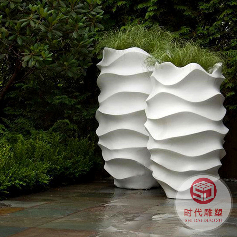 玻璃鋼定制半圓弧球形花盆商場美陳花槽景觀落地大廳創(chuàng)意組合花器