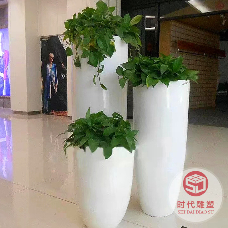 鐵藝玻璃鋼花盆長方形大花箱室外露臺(tái)花池花槽陽臺(tái)庭院種植仿水泥