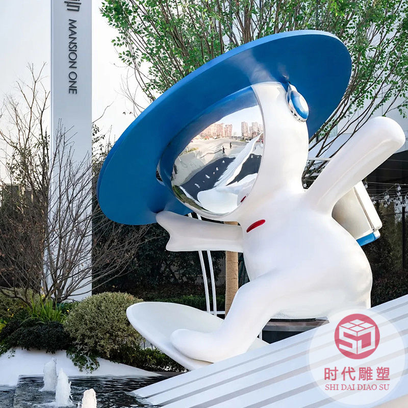 玻璃鋼雕塑定制卡通兔子鹿太空人物紅軍大象熊貓園林景觀(guān)美陳擺件