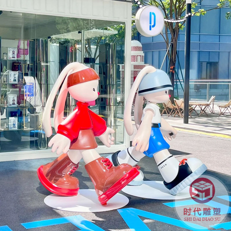 店鋪大門口商場(chǎng)美陳大型吉祥物公仔玩偶招財(cái)貓卡通玻璃鋼雕塑定制