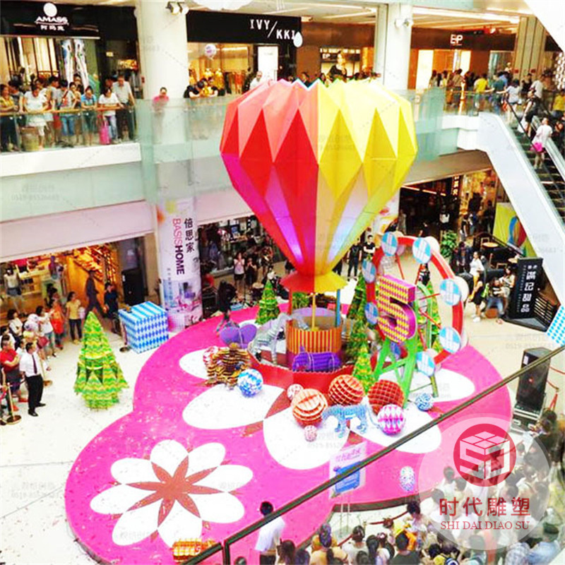 定制大型玻璃鋼動物雕塑商場中庭商業(yè)美陳裝置景觀不銹鋼鹿頭雕塑