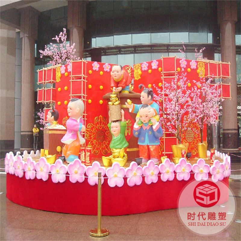 大型玻璃鋼美陳道具戶外熊卡通雕塑商業(yè)街商場動物景觀裝飾擺件