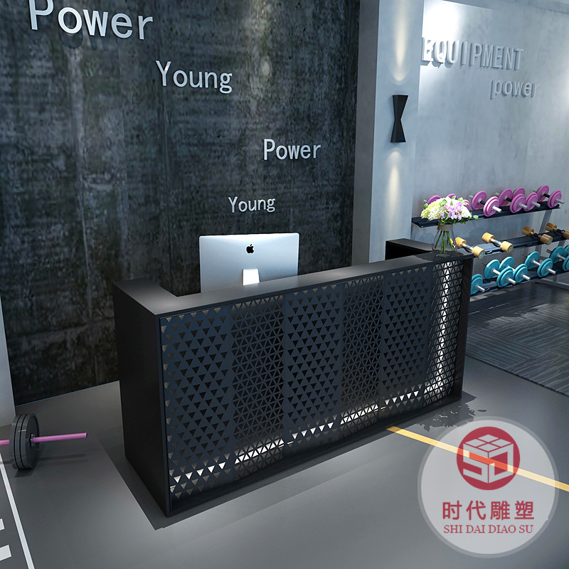 定制創(chuàng)意異形玻璃鋼烤漆前臺接待臺公司大堂售樓部服務(wù)臺酒店吧臺