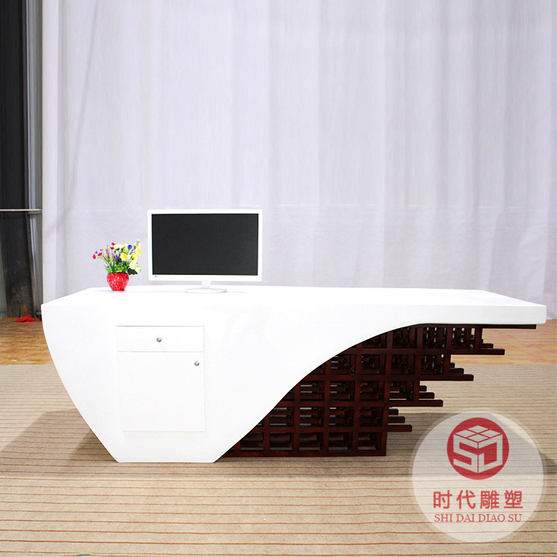 烤漆玻璃鋼接待前臺公司簡約現(xiàn)代吧臺美容院收銀臺機(jī)構(gòu)創(chuàng)意咨詢臺