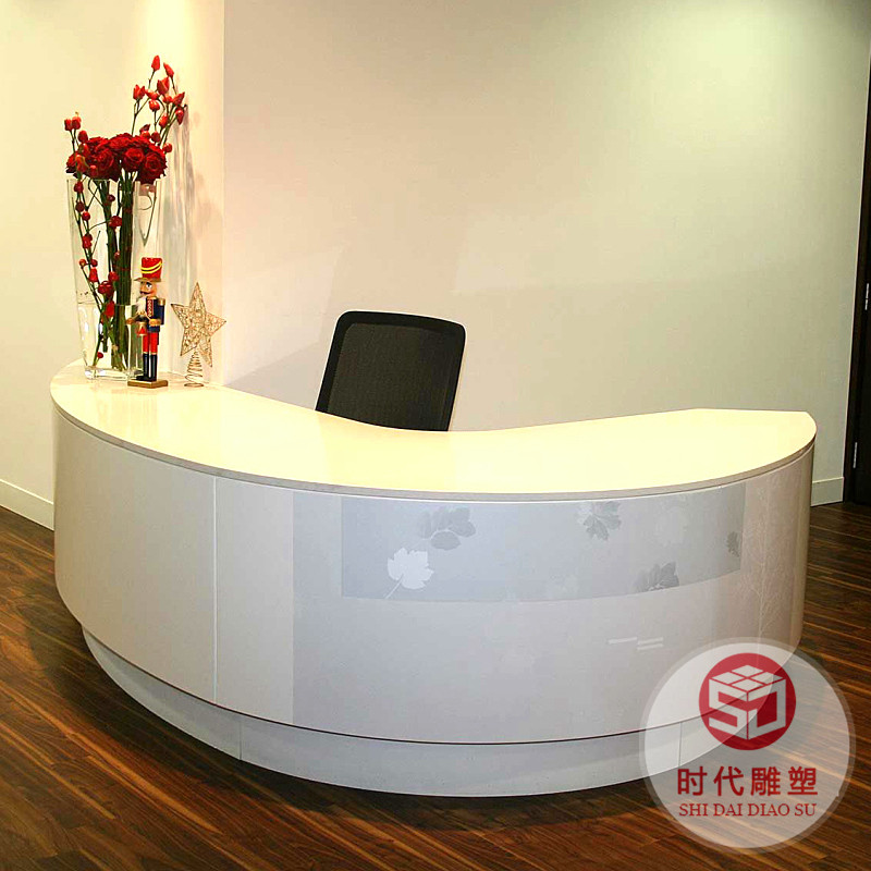 公司前臺(tái)接待臺(tái)創(chuàng)意烤漆收銀臺(tái)醫(yī)美咨詢臺(tái)吧臺(tái)辦公桌玻璃鋼前臺(tái)