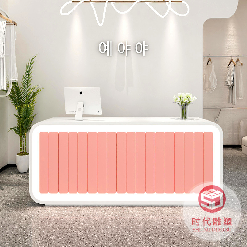 現(xiàn)代創(chuàng)意公司大堂接待前臺(tái)異形玻璃鋼烤漆服務(wù)吧臺(tái)商場(chǎng)酒店收銀臺(tái)