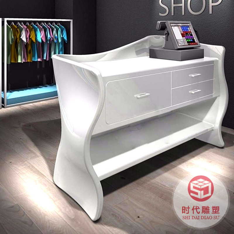 培訓(xùn)機(jī)構(gòu)玻璃鋼吧臺收銀臺創(chuàng)意公司前臺接待臺美容院迎賓臺可定制