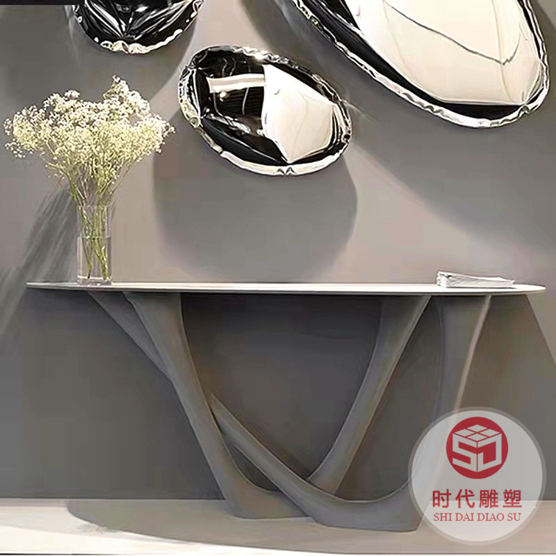 烤漆前臺接待臺玻璃鋼現(xiàn)代迎賓臺創(chuàng)意弧形美容院吧臺收銀臺接待臺