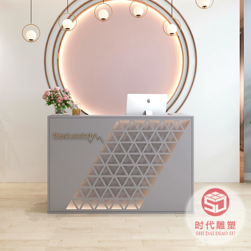 創(chuàng)意l異形玻璃鋼烤漆前臺U型接待臺公司座椅橢圓形收銀臺吧臺定制