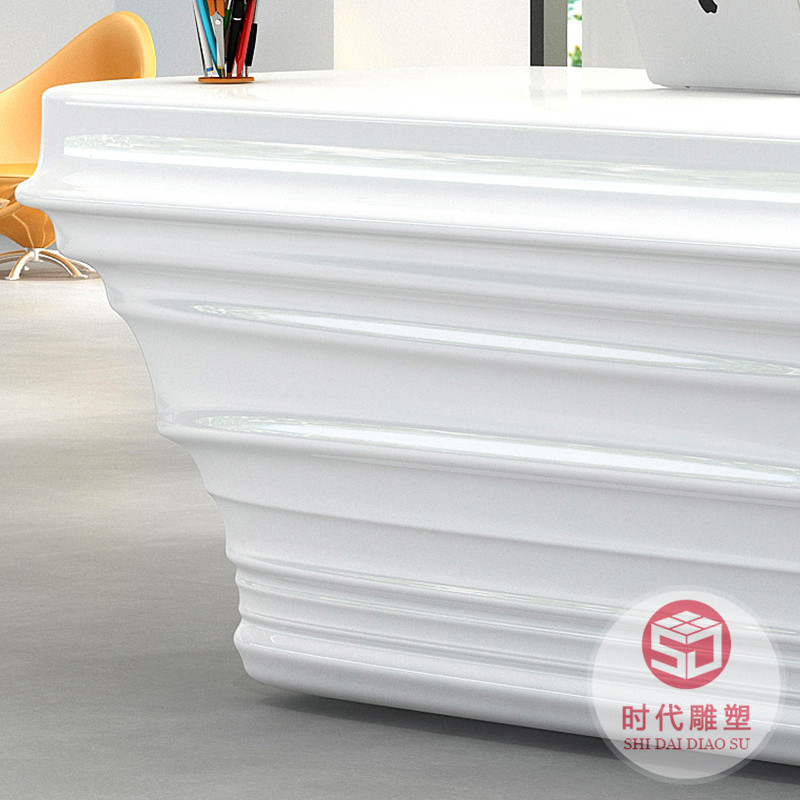 創(chuàng)意玻璃鋼烤漆前臺(tái)定制酒店公司高端接待臺(tái)美容院收銀臺(tái)異形吧臺(tái)