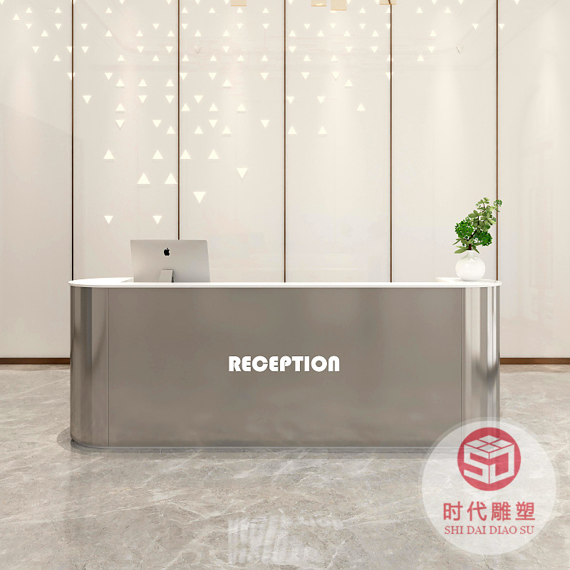 創(chuàng)意玻璃鋼烤漆前臺(tái)定制酒店公司高端接待臺(tái)美容院收銀臺(tái)異形吧臺(tái)