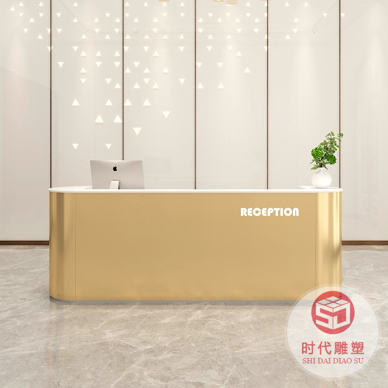 創(chuàng)意玻璃鋼烤漆前臺(tái)定制酒店公司高端接待臺(tái)美容院收銀臺(tái)異形吧臺(tái)