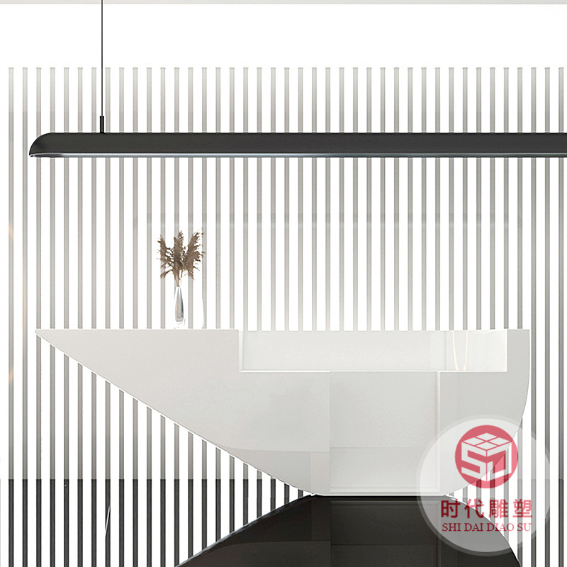 美容院烤漆吧臺(tái)收銀臺(tái)酒店公司前臺(tái)接待臺(tái)玻璃鋼現(xiàn)代簡(jiǎn)約輕奢柜臺(tái)