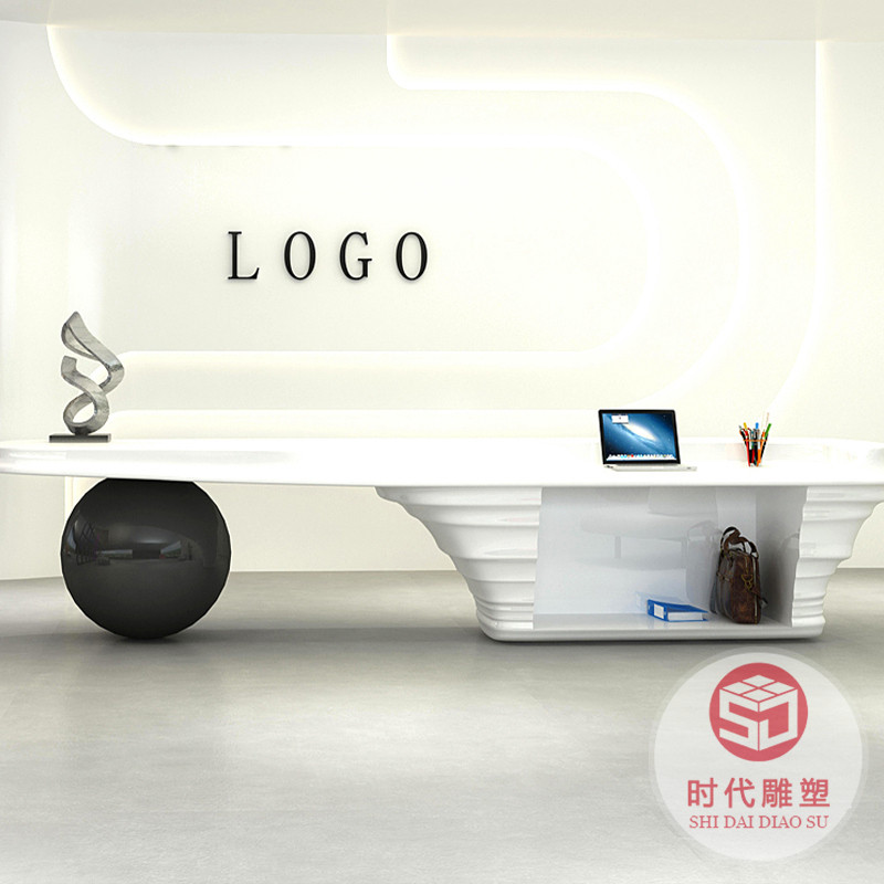 創(chuàng)意異形玻璃鋼烤漆前臺(tái)現(xiàn)代公司大堂接待臺(tái)售樓部服務(wù)臺(tái)戶外吧臺(tái)