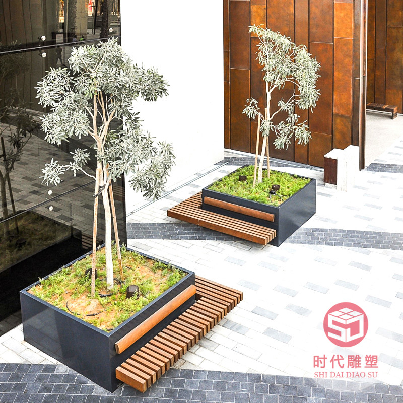 玻璃鋼樹池座椅商場休閑坐凳創(chuàng)意公共休息區(qū)椅子戶外公園長凳定制