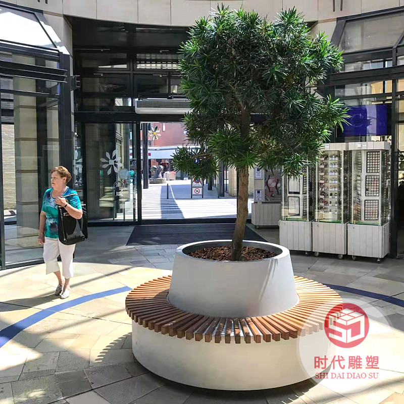 玻璃鋼休閑坐凳商場美陳座椅商業(yè)街公園休息長椅玻璃鋼樹池坐凳子