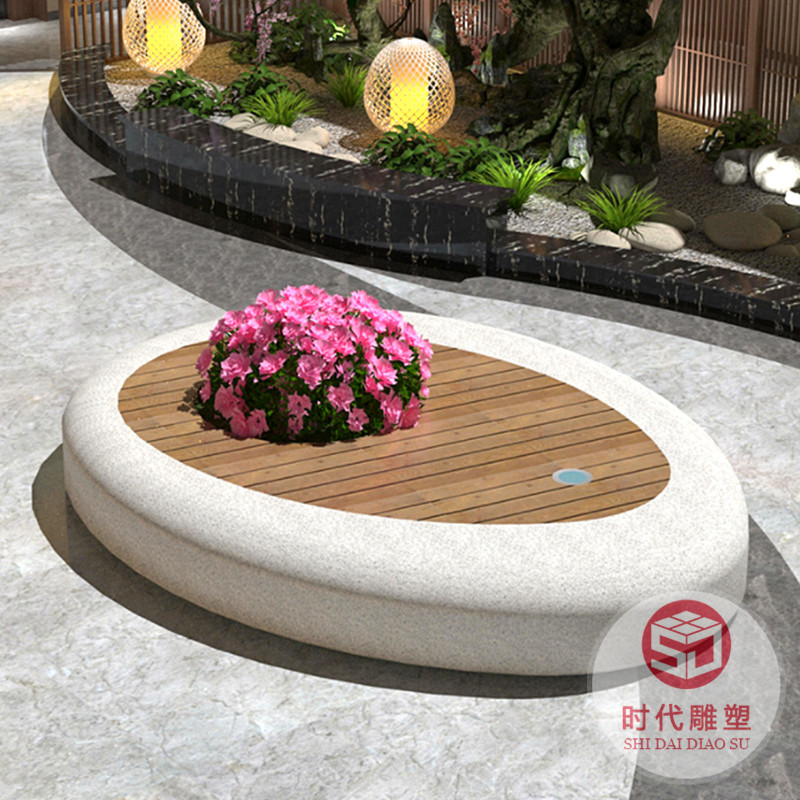 商場玻璃鋼坐凳景觀花池休閑椅異形戶外樹池公共休息創(chuàng)意坐凳定制