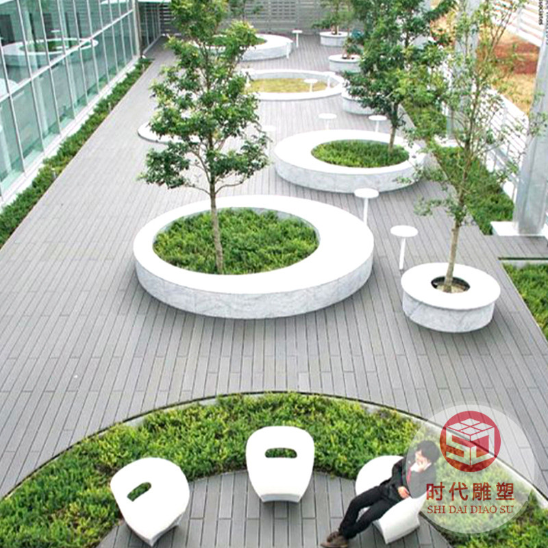 玻璃鋼橢圓弧形座椅廣場(chǎng)步行街戶外防腐木商場(chǎng)樹池防木紋休息坐凳