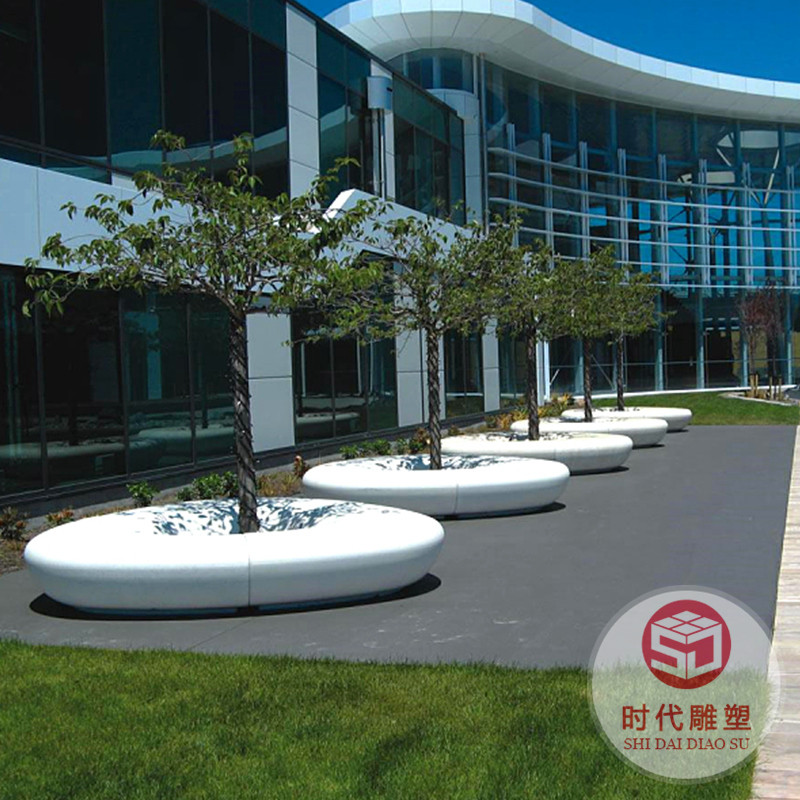 商場(chǎng)玻璃鋼休閑座椅生產(chǎn)戶外公共休息區(qū)創(chuàng)意異型造型花盆樹池坐凳