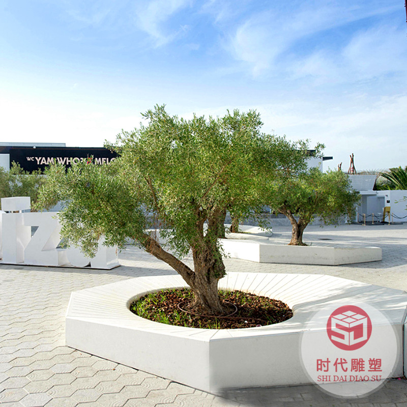 玻璃鋼異形樹池三角形花壇商業(yè)美陳戶外休閑椅機(jī)場擺件供應(yīng)全國