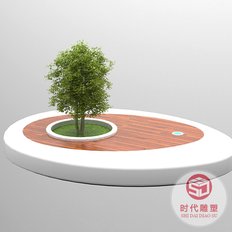 組合休閑區(qū)城市綠化戶外樹池坐凳休閑椅座椅玻璃鋼公共等候休息椅