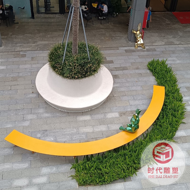 圍椅花壇花池休閑區(qū)公共戶外商場商業(yè)街圓形樹池景觀玻璃鋼座椅