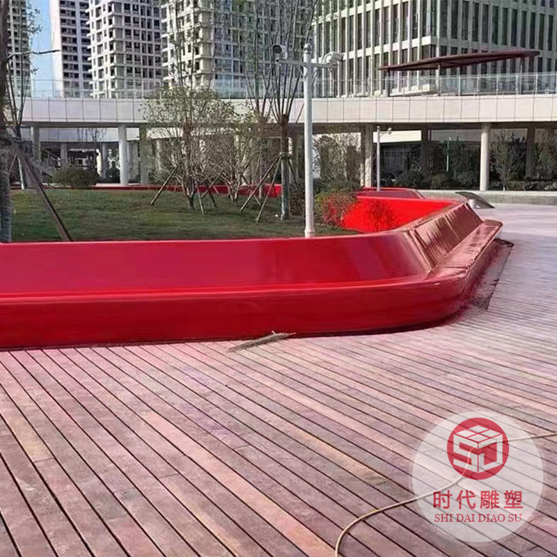 玻璃鋼公園花盆長(zhǎng)條坐凳花盆休閑椅樹(shù)池異形環(huán)形卡通雕塑戶外廠家