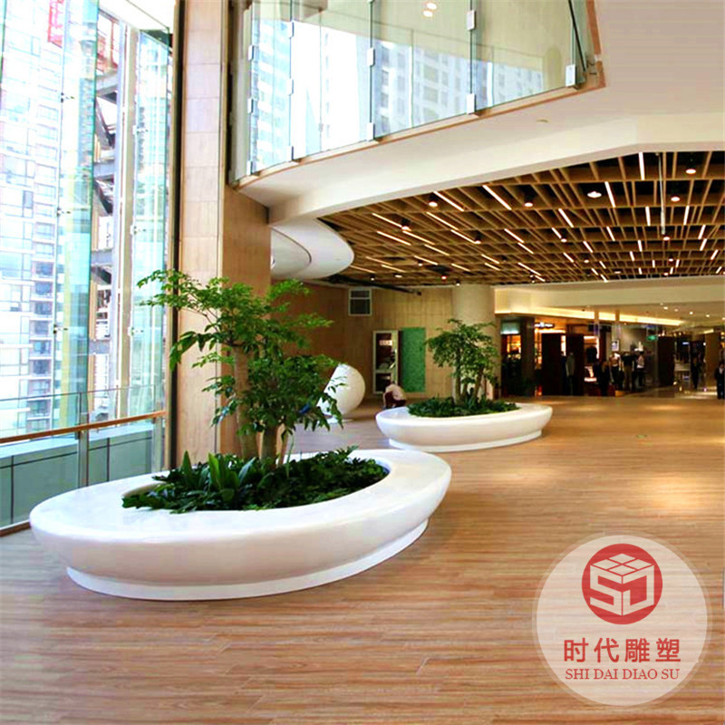 玻璃鋼排椅等候椅園林景觀圓形花池組合樹(shù)池手指坐凳船型花盆座椅