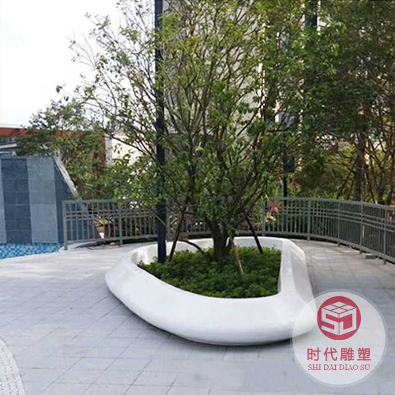 玻璃鋼樹(shù)池坐凳廠家戶外廣場(chǎng)異形花池公園座椅景觀花壇公共休閑椅