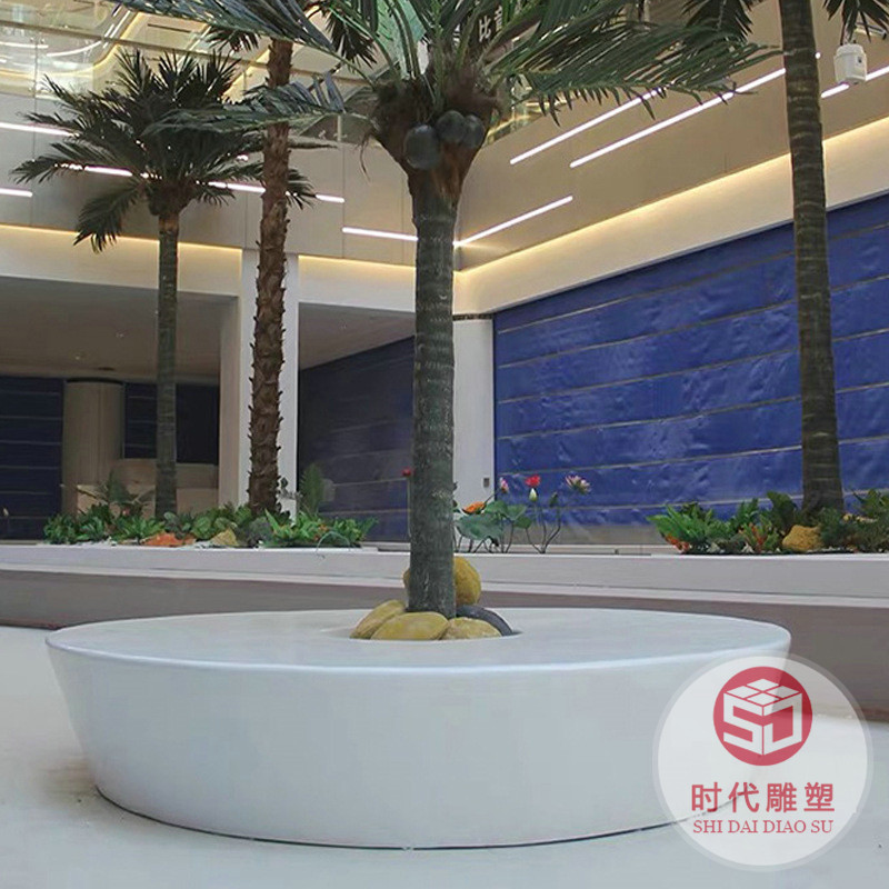 戶外商場(chǎng)創(chuàng)意樹(shù)池坐凳公共休閑等候椅子景觀異形長(zhǎng)凳玻璃鋼座椅