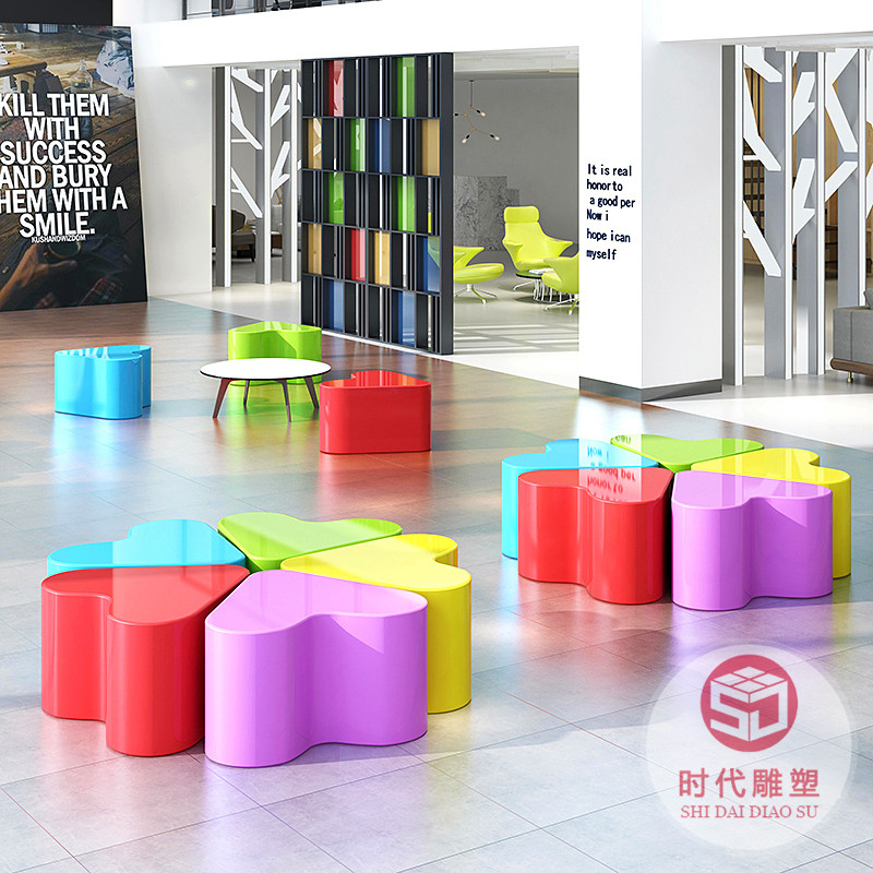 玻璃鋼商場(chǎng)休閑座椅創(chuàng)意休息長排椅戶外園林樹池花壇異形坐凳定制