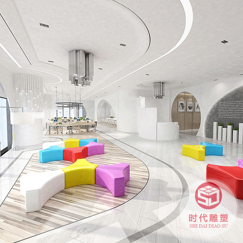 玻璃鋼休閑椅子商場美陳休息區(qū)水滴花盆座椅戶外公園異形坐凳定制