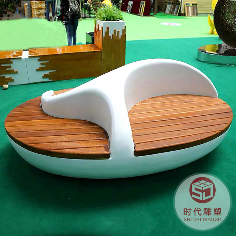 玻璃鋼休閑椅花盆組合鵝卵石坐凳創(chuàng)意戶外公共休息區(qū)椅子商場座椅