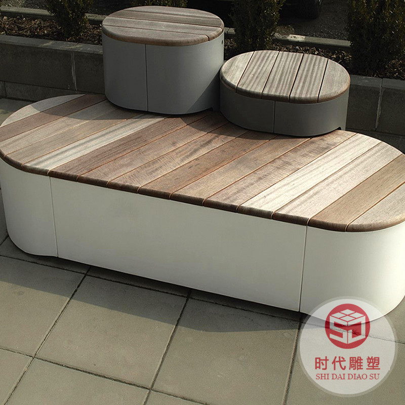 商場休閑座椅創(chuàng)意美陳玻璃鋼花盆座椅組合環(huán)形坐凳休息等候椅定制