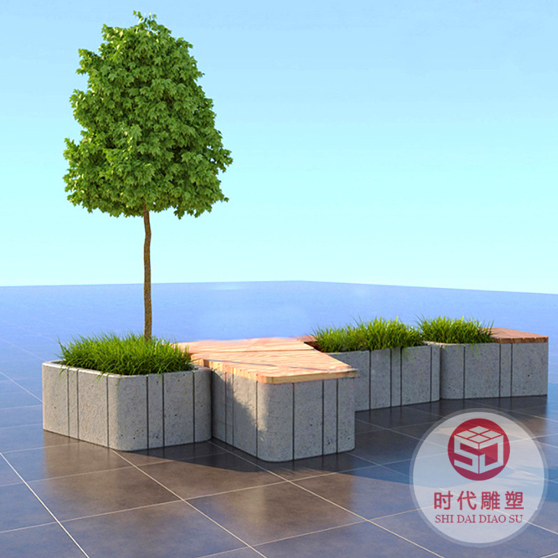 定制戶外玻璃鋼樹池坐凳創(chuàng)意景觀園林花壇座椅商場(chǎng)休息等候休閑椅