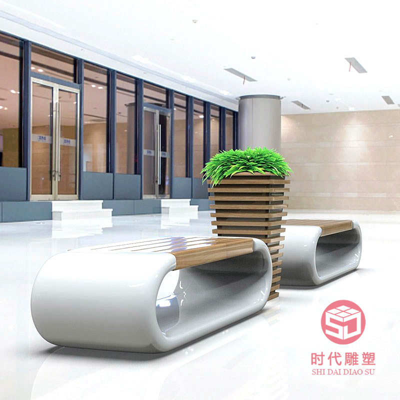 加工定制玻璃鋼異形座椅休閑椅商場公園學(xué)校等候椅戶外坐凳樹池凳